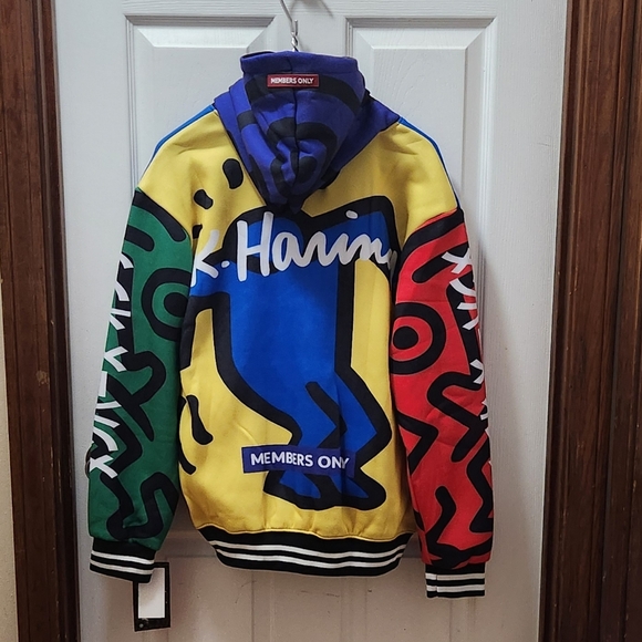Members Only X Keith Haring Graphic Hoodie Sz Small NWT - Picture 3 of 6